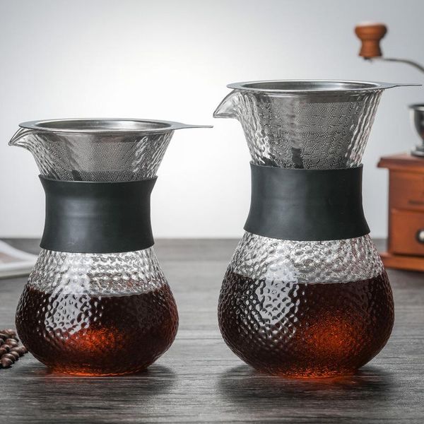 

coffee pots 400/600ml glass turkish pot heat resistant maker pour over 3 cups drip