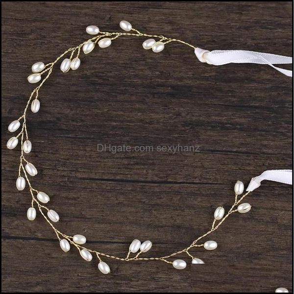 

other fashion aessories vintage crystal pearl bridal headband with ribbon tiara bride headpiece hairs jewelry women wedding hair gwe11669 dr, Silver