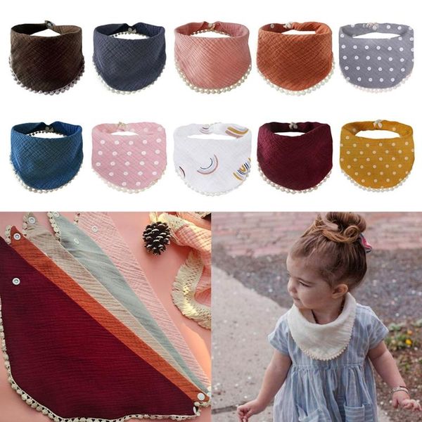 

baby infants feeding bibs soft pure cotton bandana saliva towel triangle scarf 97bc & burp cloths