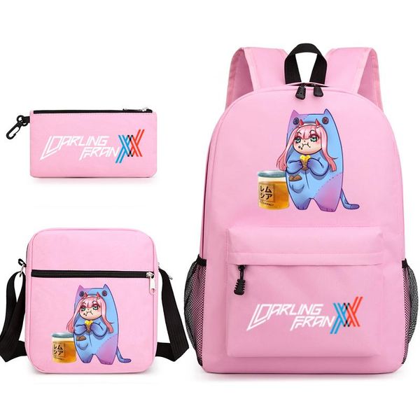 

backpack zero two3 piece set canvas suitable for children boys and girls student school bags supplies