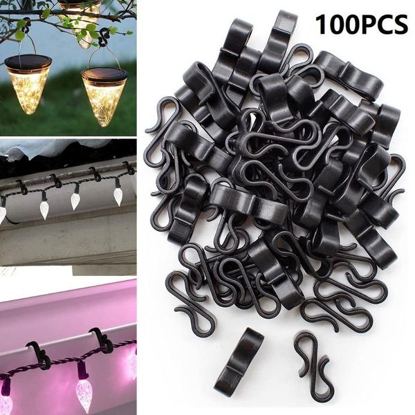 

garden decorations 100pcs plastic mini hanging hooks gutter outdoor christmas lights clips for xmas decor 28*12mm