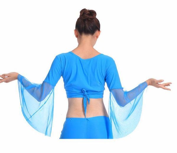 

women chiffon lake blue belly dance dancing costume dress stage wear, Black;red