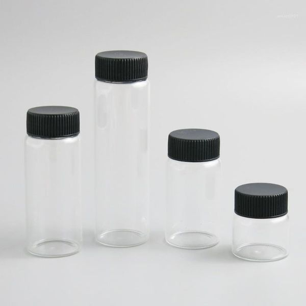

storage bottles & jars 24 x 20ml 50ml 70ml 100ml clear glass bottle with plastic 3 screw cap for essential oil sample vial 20cc 50cc essence