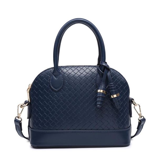 

evening bags classic blue shell bag leather handbag pu woven pattern shoulder tote hand with pendant