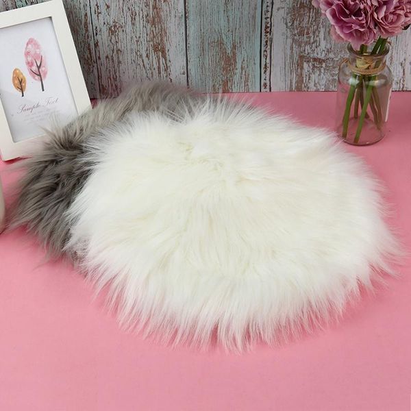 

carpets 30*30cm soft small artificial sheepskin rug chair cover bedroom mat wool warm hairy carpet seat textil fur area rugs