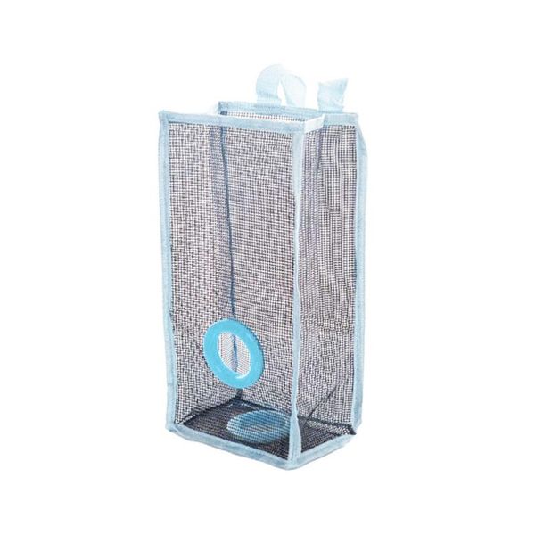 

waste bins hanging folding mesh garbage bag organizer trash bags holder recycling containers storage for kitchen - size l(green)