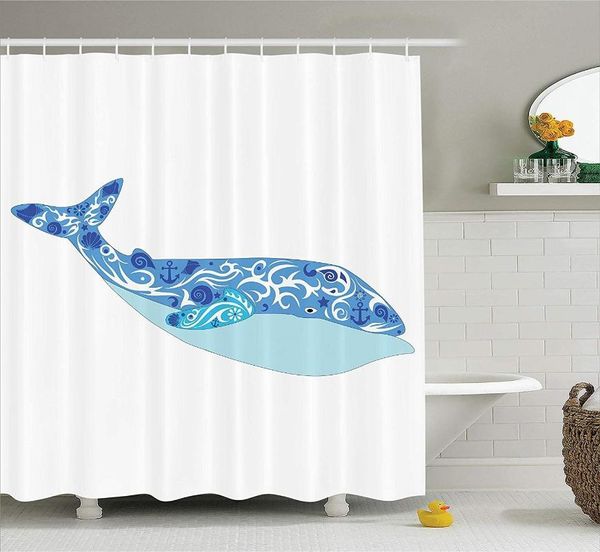 

shower curtains anchor curtain sea mammal living in leviathan large deep water fish ornament bathroom decor set with hooks 70" long