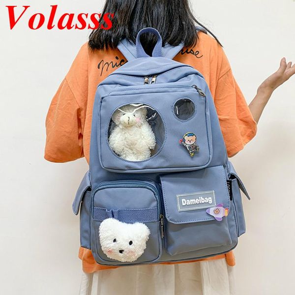 

backpack volasss fashion woman cute nylon student schoolbag lady large capacity lapbagpack 2021 simplicity girl bookbag