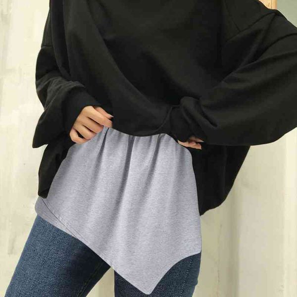 

women layered tiered skirt sheer irregular cloth hem extender half slip plus size pants decoration fashion white shirt, Black