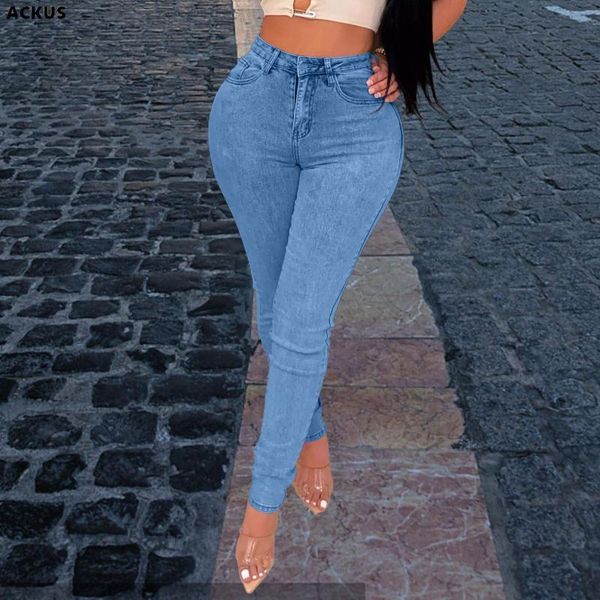 

women's jeans ackus women back bandage stretchy bodycon pencil denim pants with pockets elastic washed fashion bottoms autumn 2021, Blue