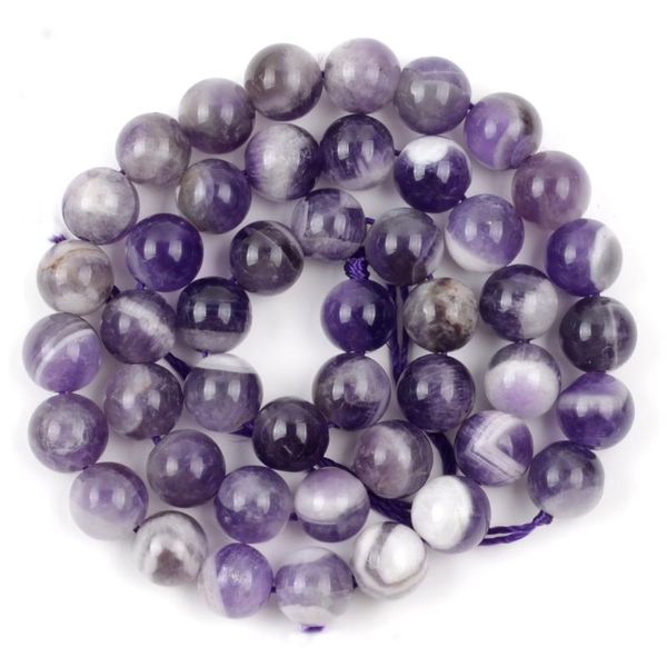 

other 6/8/10/12mmnatural dream lace purple amethysts crystals stone round loose spacer beads for jewelry making diy bracelet handmade