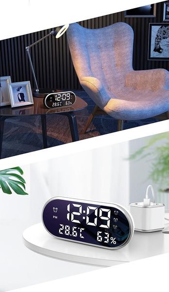 

desk & table clocks smart led mirror and hygrometer clock