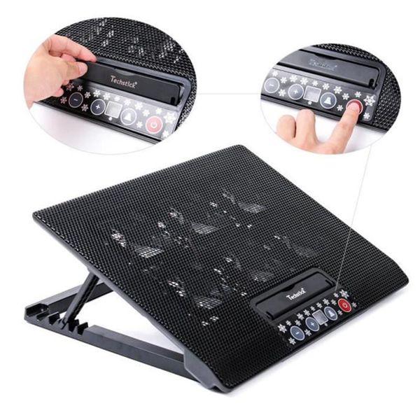 

lapcooling pads coolers pc cooler notebook pad 2 usb ports 6 silent led fans powerful air flow portable adjustable stand