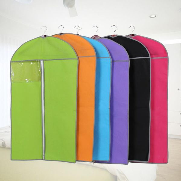 

clothing & wardrobe storage 6 pcs/set clothes dust cover suit coat candy color hanging covers dustproof non-woven bag for organizer case