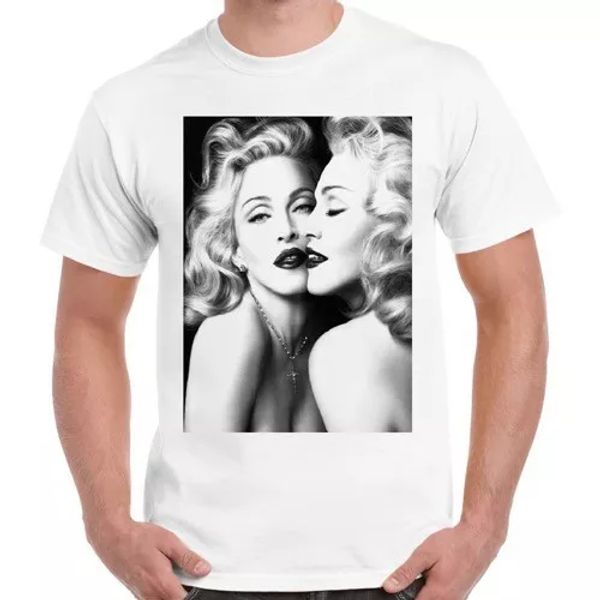 

madonna mirror movie face retro t shirt 2264, White;black