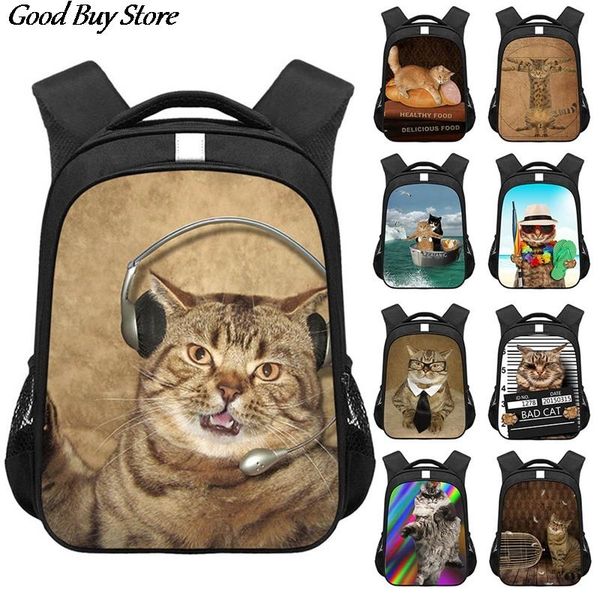 

backpack 3d cat casual school backpacks women men large capacity bag lapcomputer travel bagpack teenager rucksack