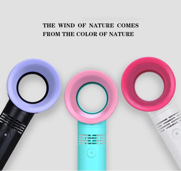 

electric fans portable fan usb rechargeable bladeless handheld mini cooler no leaf handy with 3 speed level led indicator