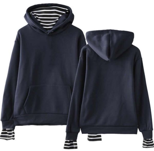 

hoodie for women clothing sweatshirt with stripe womens pullover autumn hoody round neck large hoodies fl2 & sweatshirts, Black