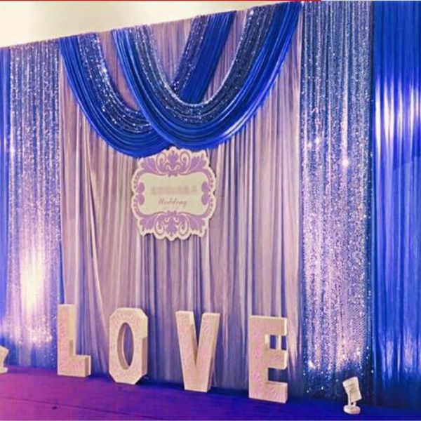 

party decoration lastest sequin wedding backdrop curtain with swag event celebration stage background drapes
