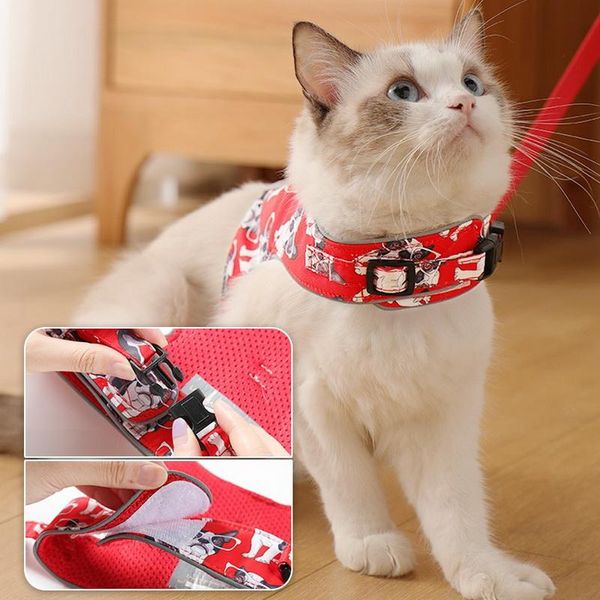 

dog cat harness adjustable pet harnesses for small dogs collar leash set cute kitten kitty chihuahua cats supplies collars & leads