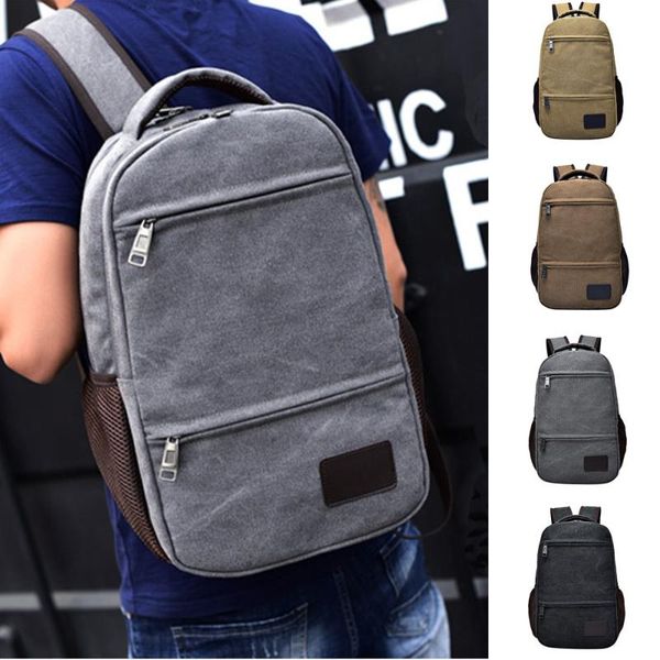 

backpack retro canvas travel computer bag casual neutral school student lap2021