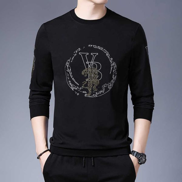 

autumn and winter plush sweater youth leisure round neck pullover warm long sleeve t-shirt men's fashion, White;black