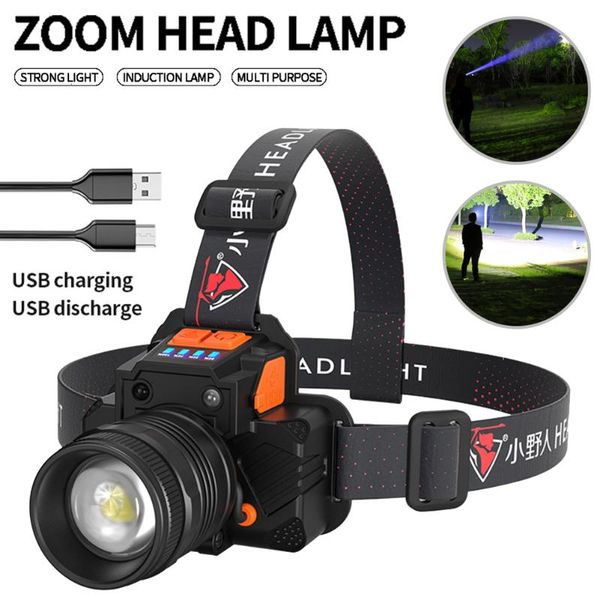 

other led lighting powerful headlamp usb rechargeable head light zoomable adjustable waterproof for camping hiking outdoor