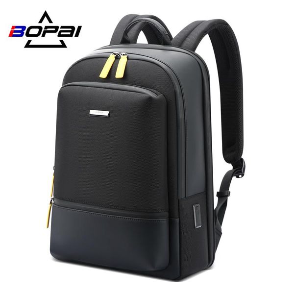 

backpack bopai 2021 men fit 15.6 inch lapfashion usb fast charging multi-layer space travel male bag anti-theft mochila