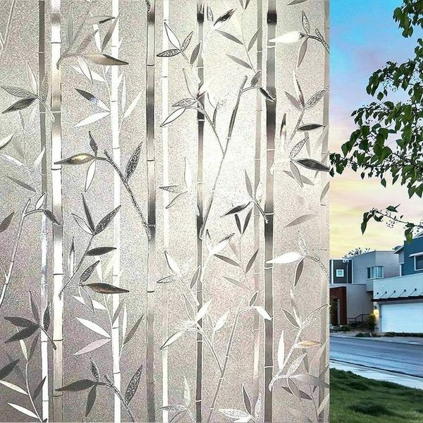 

window stickers bamboo film stained glass static cling decorative 3d