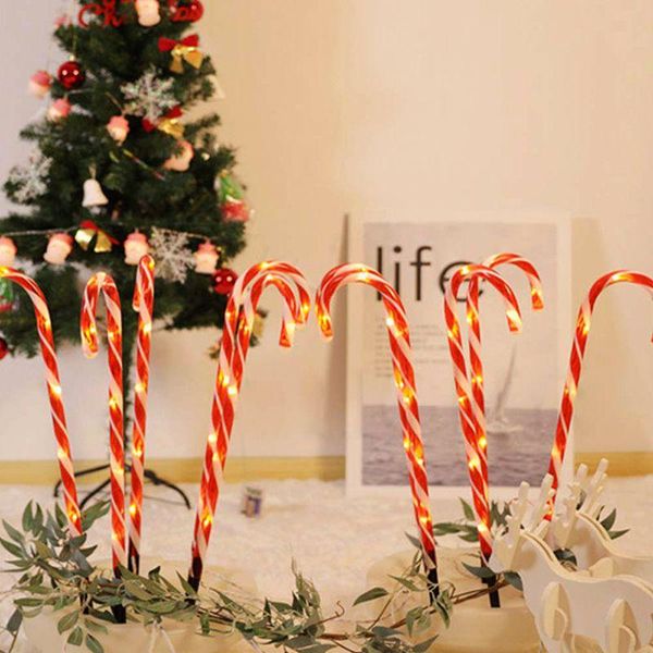 

christmas decorations candy cane lights led yard lawn pathway markers for festival party year decoration supplies