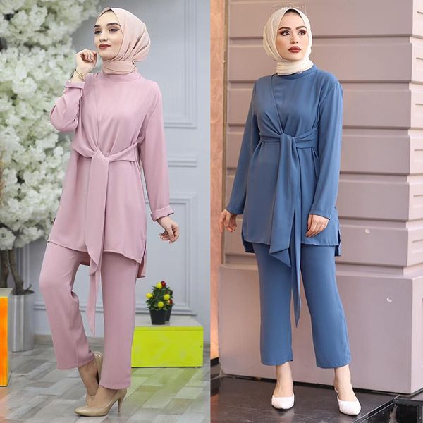 

eid two piece muslim sets women abaya turkey hijab dress caftan moroccan kaftan islam clothing abayas musulman ensembles ramadan, Red