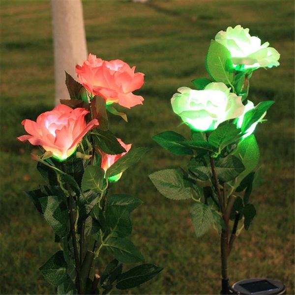 

solar rose lamp lantern ip65 waterproof led intelligent light control lawn for garden lamps