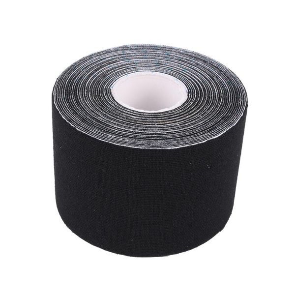 

cotton 5m 5cm breathable kinesiology tape sports elastic roll adhesive muscle bandage pain care knee elbow protector & pads, Black;gray