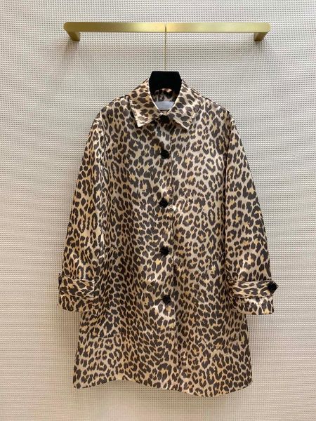 

women's suits & blazers 2021 autumn explosion leopard print series trench jacket single-breasted design straight small loose long coats, White;black
