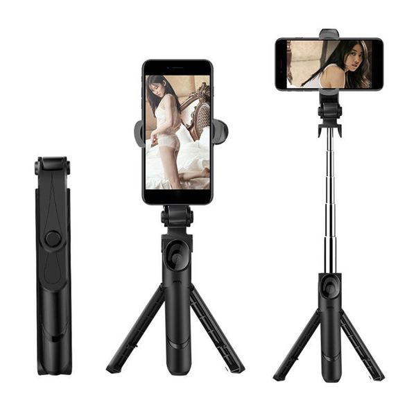 

compact extendable selfie stick tripod phone holder with bluetooth remote monopods