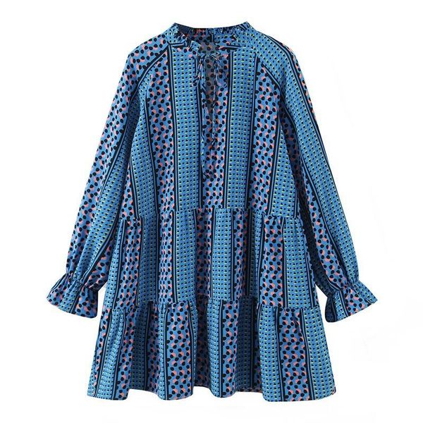 

casual dresses fashion lace o-neck belt flare long sleeve women dress vintage leopard patchwork print loose a-line robe femme chic vestidos, Black;gray