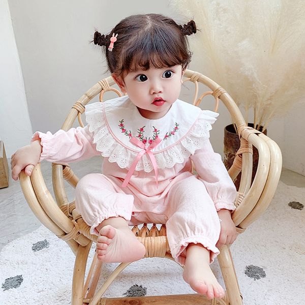 

bodysuit autumn baby emboridery romper infant spanish princess jumpsuit newborn birthday baptism clothes girl cotton rompers, Blue