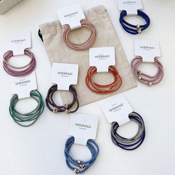 

3/6 pcs/set women girls colors elastic hair bands ladies lovely ponytail holder scrunchies rubber female accessories1