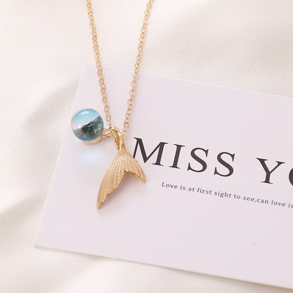 

factory wholesale adornment mermaid foam luminous necklace, female simple personality creative accessories n705 party gift