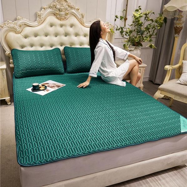 

sheets & sets natural latex mat three-piece summer breathable tencel foldable machine wash ice sheet