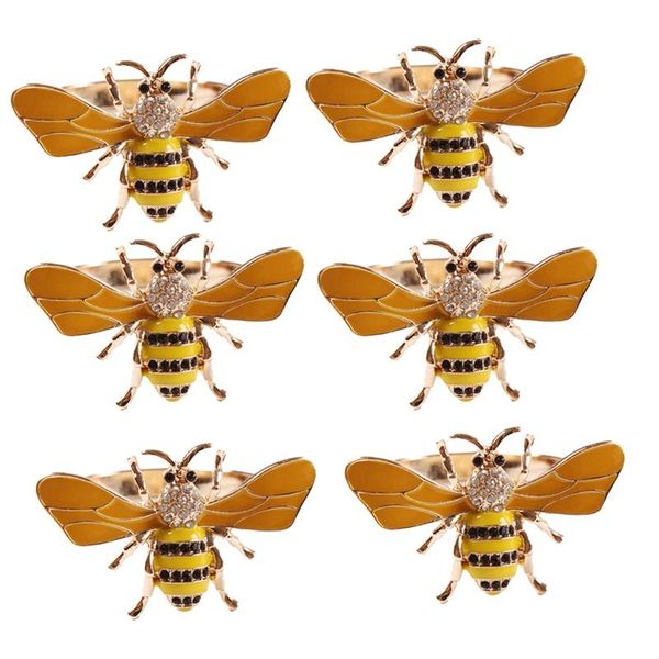 

yellow bee design metal napkin ring towel buckle holder wedding party holiday el table decoration rings
