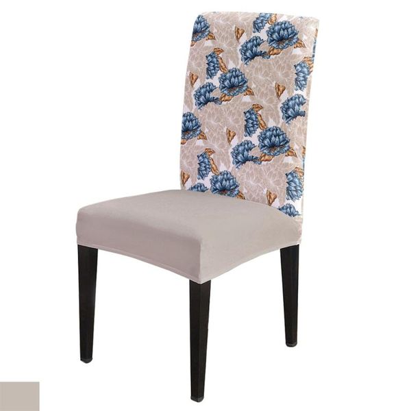 

chair covers beige flower floral office cover spandex elastic printing home el wedding dining