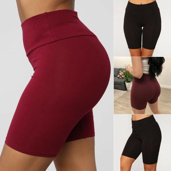 

yoga outfits women high waist stretch shorts workout yogawear fitness sports pantalones cortos mujer spodenki bottom, White;red