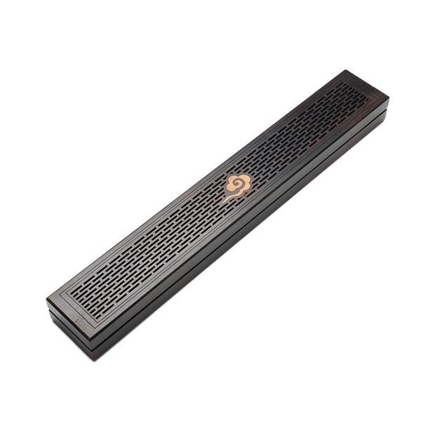 

1pcs black wooden incense holder coffin burner wood box censer for home office fragrance lamps