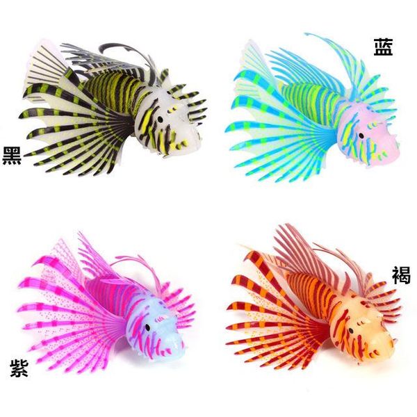 

decorations artificial lion fish aquarium decoration ornament aquatic landscape silicone glow in dark underwater