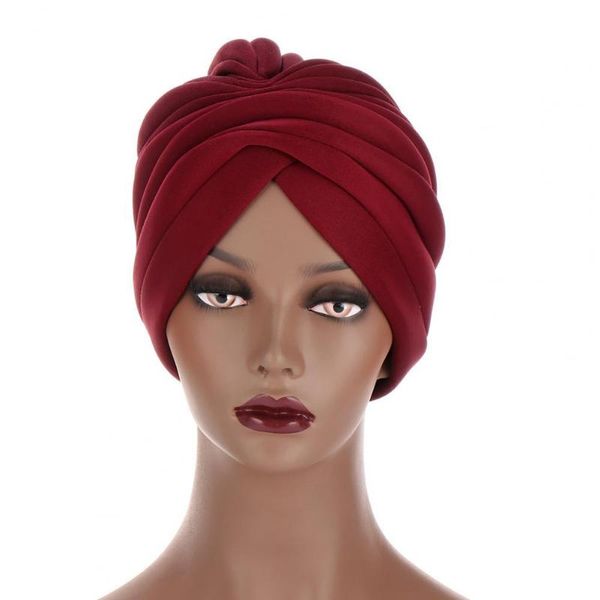 

ethnic clothing headwrap soft hair scarf breathable head decor beautiful women beanie cap, Red