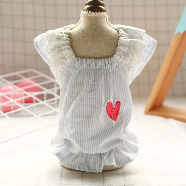 

dog apparel sweet pet clothing spring summer super thin blue and white stripe clothes for dogs fresh style cotton cat shirt pets