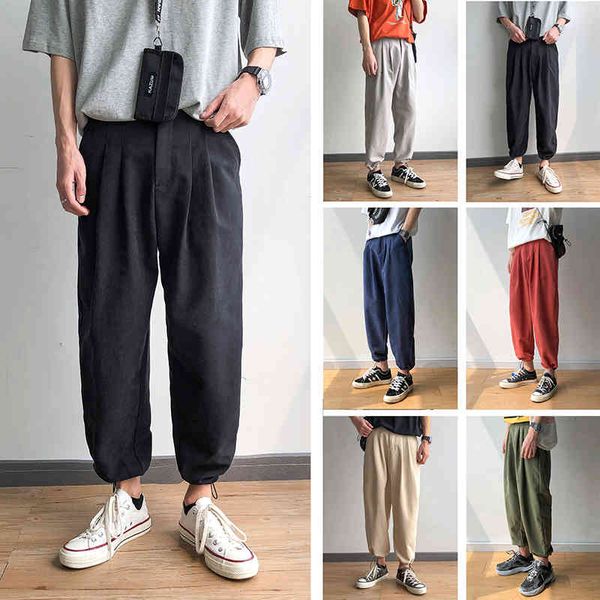 

men's pants summer cotton casual 6 colors haren joggers sweatpants active elastic loose trousers plus size m-2xl dih0, Black