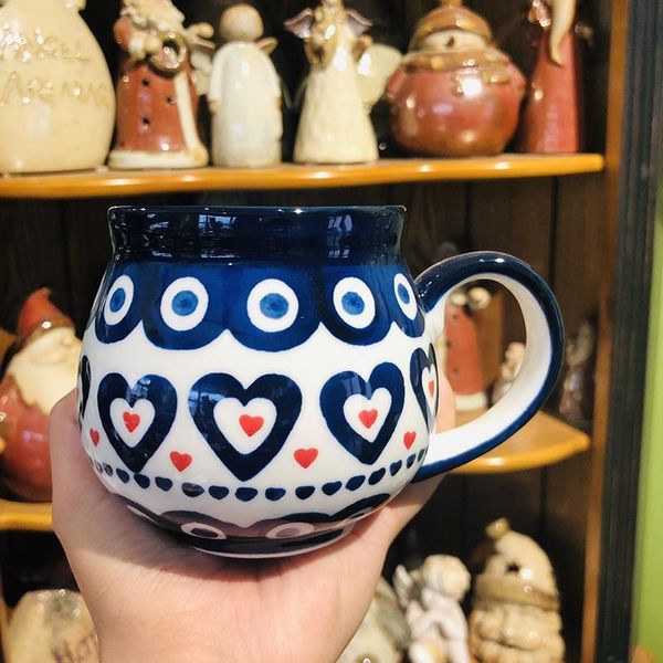 

lovely coffee mug hand-painted ceramic big capacity creativity breakfast cup household lovers scented tea cups and mugs