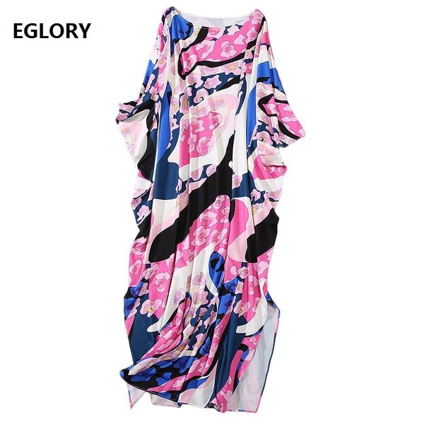 

dresses plus size clothing autumn fashion long women batwing sleeve sweet pink print casual bohemian beach maxi, Black;gray